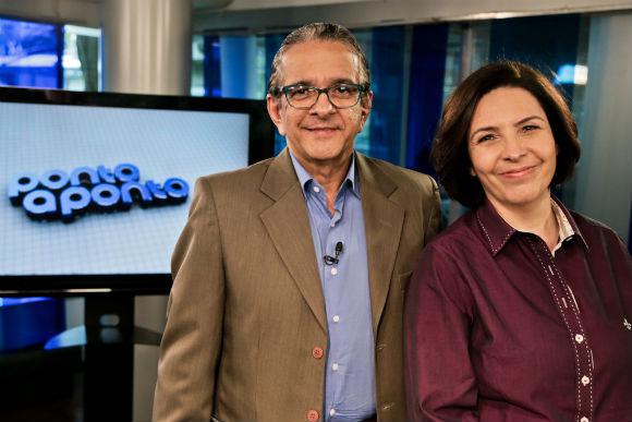 Antonio Lavareda e Mônica Bergamo